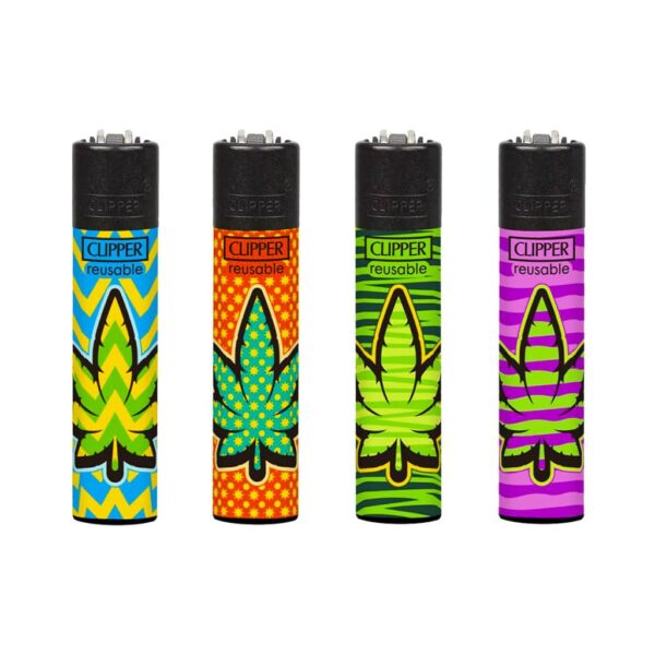 Clipper Premium Smoking Lighters – Colored Leaves - Wholesale Display