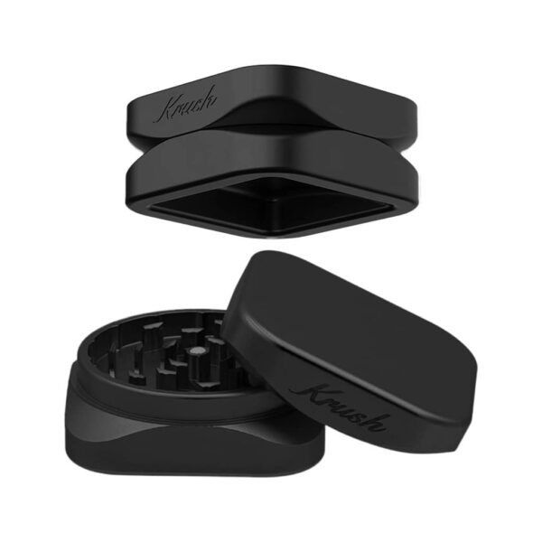 Krush Kube 2.0 XL Aluminium Grinder 2 Parts – 75mm - Black