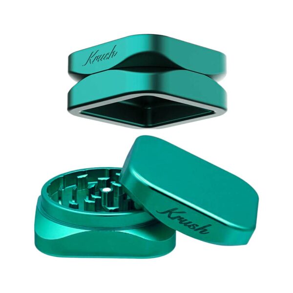 Krush Kube 2.0 XL Aluminium Grinder 2 Parts – 75mm - Emerald Green
