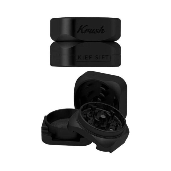 Krush Kube 3.0 Aluminium Grinder 3 Parts – 55mm - Black
