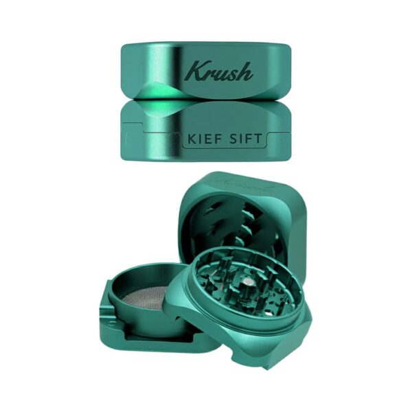 Krush Kube 3.0 Aluminium Grinder 3 Parts – 55mm - Emerald Green