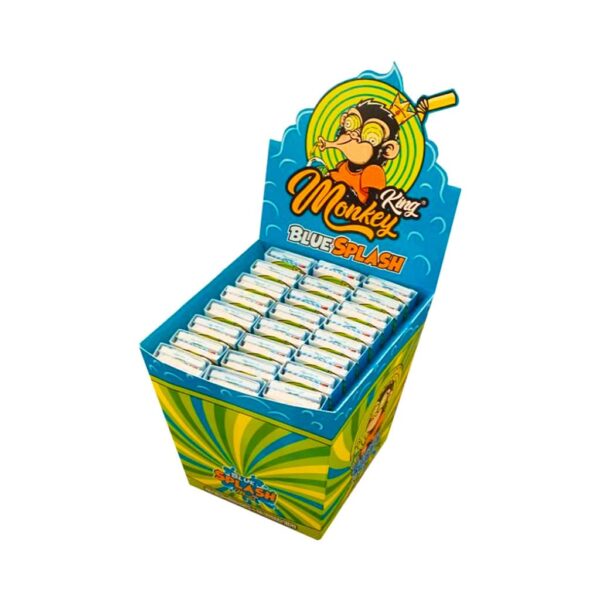 Monkey King King Size Slim Rolling Papers with Filter Tips Blue Splash Smellpack (24pcs Wholesale Display)