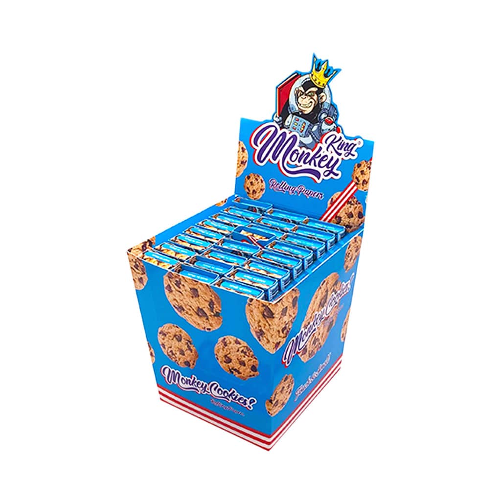 Monkey King King Size Slim Rolling Papers with Filter Tips Cookies Smellpack (24pcs Wholesale Display) - Unbleached Paper