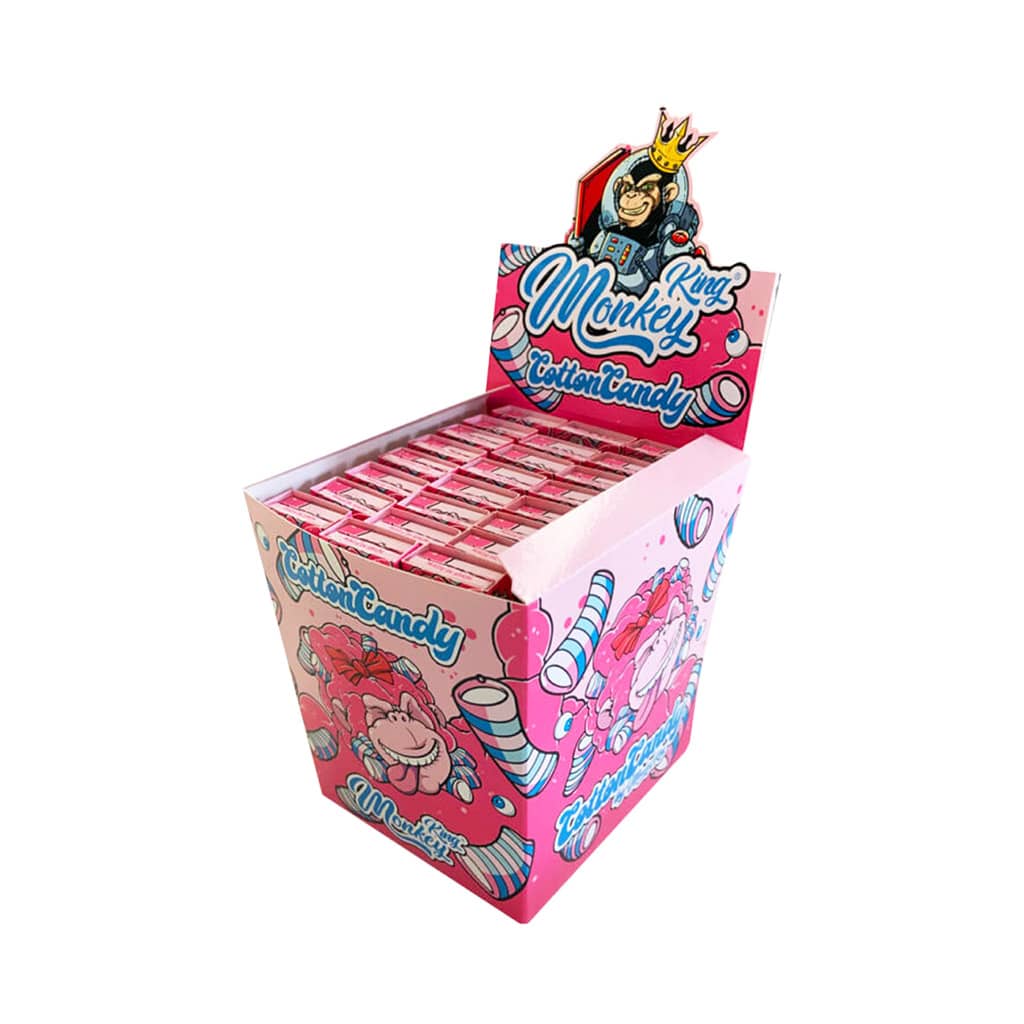 Monkey King King Size Slim Rolling Papers with Filter Tips Cotton Candy Smellpack (24pcs Wholesale Display)