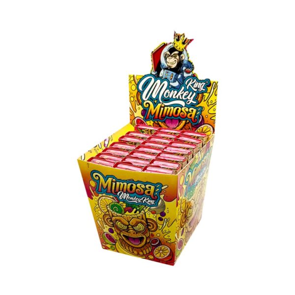 Monkey King King Size Slim Rolling Papers with Filter Tips Mimosa Smellpack (24pcs Wholesale Display) - Unbleached Paper