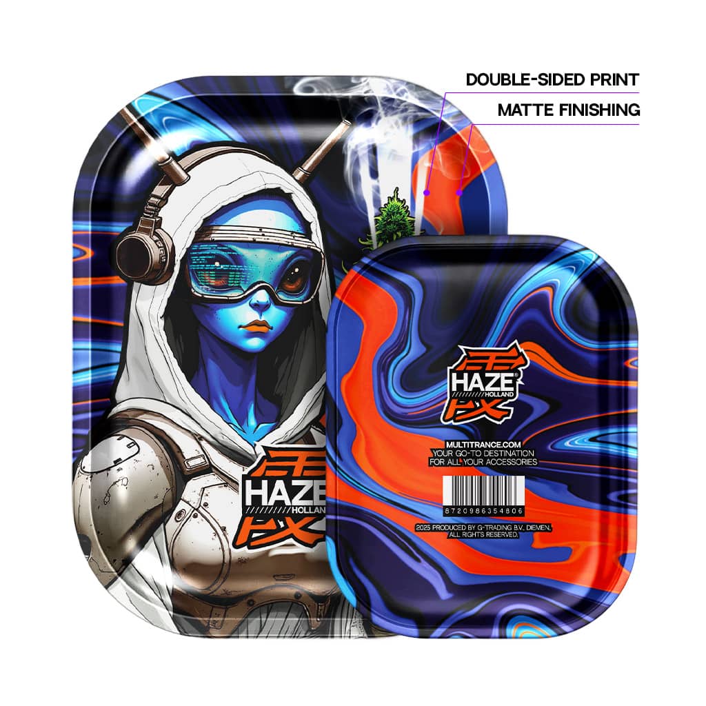 Haze Holland Metal Rolling Tray Small - Ganja Wars - WEED WIZARD - Image 2