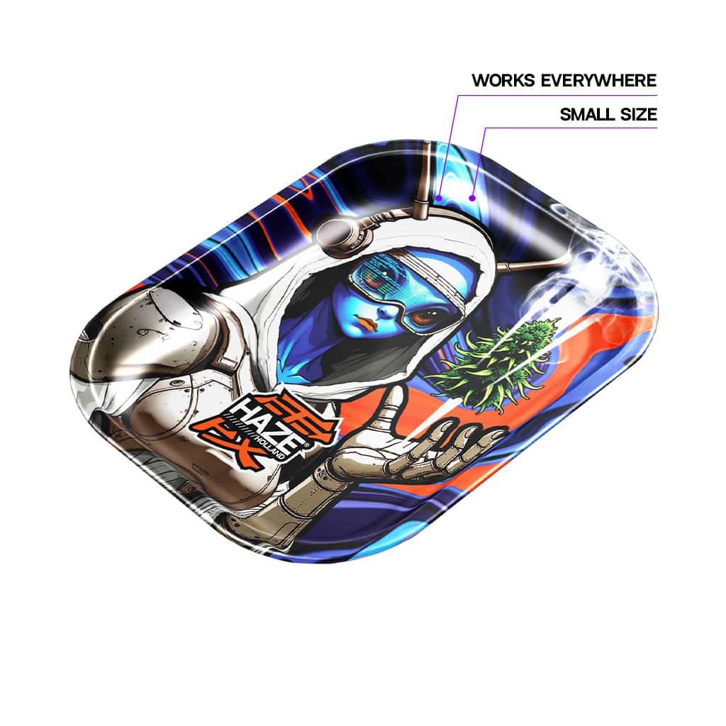 Haze Holland Metal Rolling Tray Small - Ganja Wars - WEED WIZARD - Image 3
