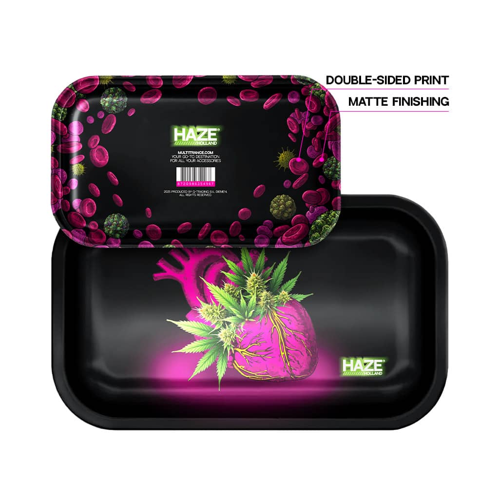 Haze Holland Metal Rolling Tray Large - Pink Vice - GREEN PULSE - Image 2