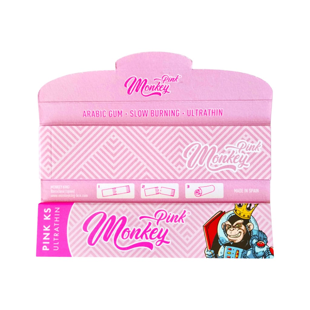 Monkey King King Size Slim Rolling Papers with Filter Tips Bubblegum Smellpack (24pcs Wholesale Display) - Image 2