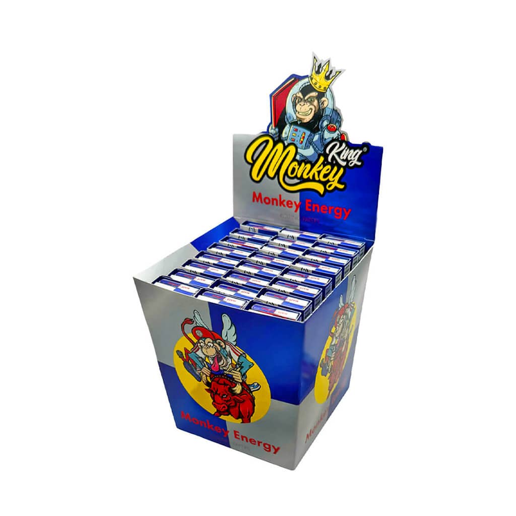Monkey King King Size Slim Rolling Papers with Filter Tips Energy (24pcs Wholesale Display)