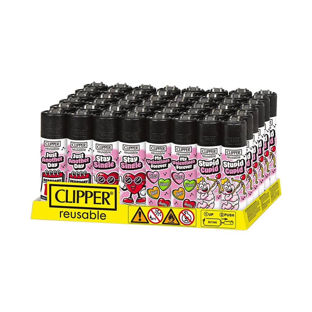 Clipper Premium Smoking Lighters - Anti Valentines - Wholesale Display - Image 2