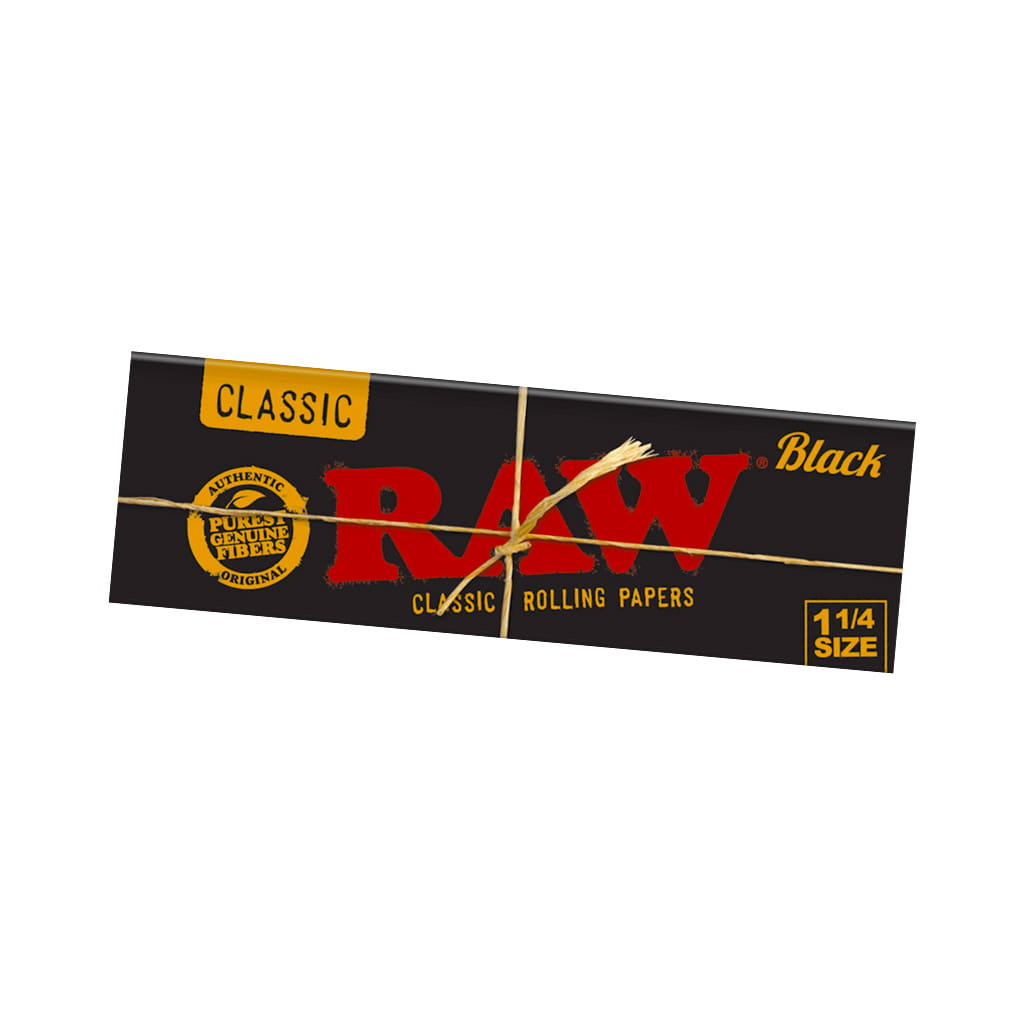 RAW Classic Rolling Papers 1 1/4 Size - Black (Wholesale Display) - Image 2