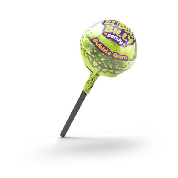 Bubbly Billy Candy Sour Lollipop - Green Apple