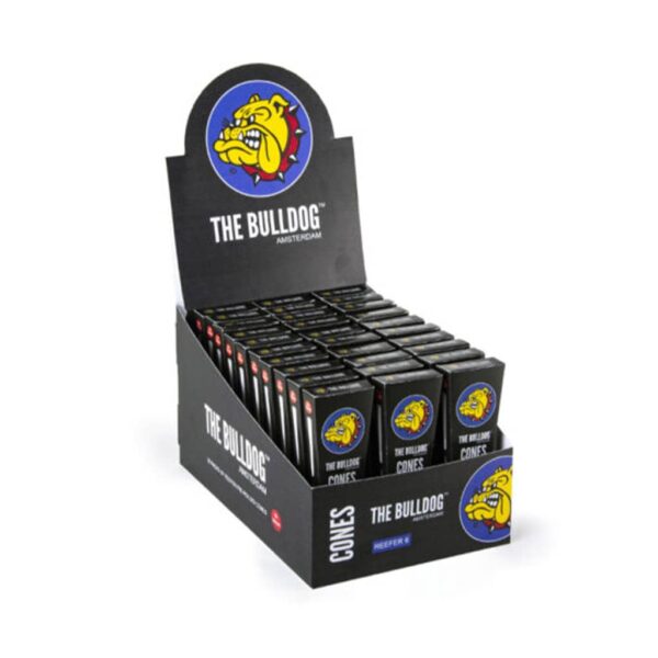 The Bulldog Reefer 6 pre-rolled cones wholesale display with ready-to-fill smoking cones