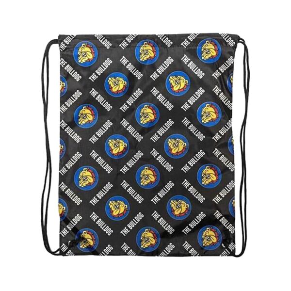 The Bulldog Worldwide string bag tote with drawstring handles, Amsterdam coffeeshop merchandise