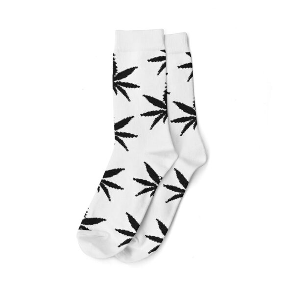 Long Socks Cannabis Leaves (White/Black)
