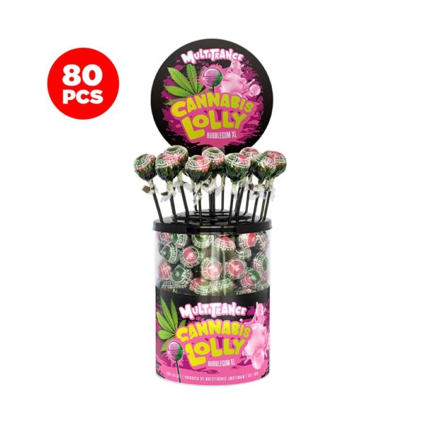 Multitrance Cannabis Lollipops – Bubble Gum XL Display 80 pcs