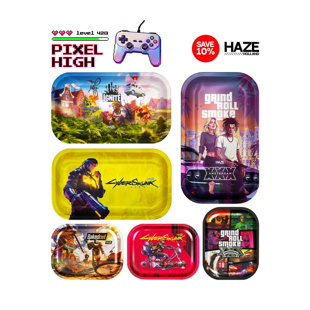 Haze Holland Metal Rolling Tray Bundle - Set of 6 - Pixel High 2