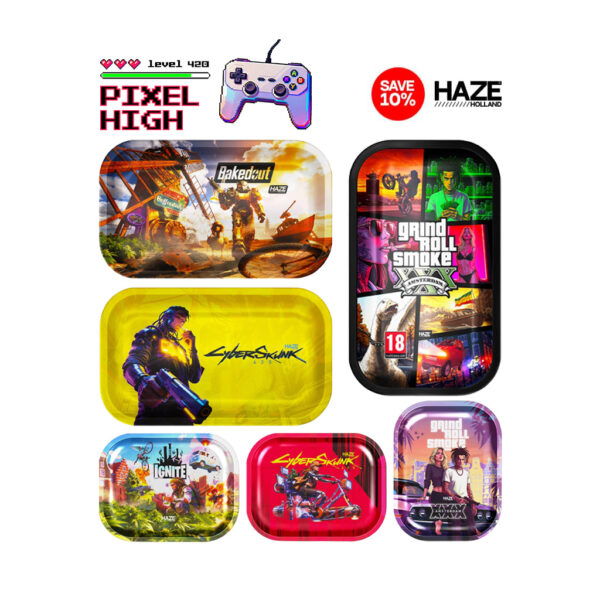 Haze Holland Metal Rolling Tray Bundle - Set of 6 - Pixel High 1
