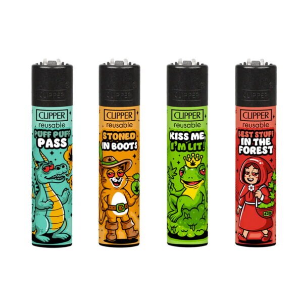 Clipper Premium Smoking Lighters - 420 Fairy Tales - Wholesale Display