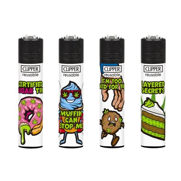 Clipper Premium Smoking Lighters - Leafy Sugar League - Wholesale Display