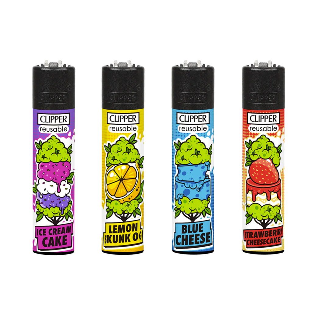 Clipper Premium Smoking Lighters - Strainz #5 - Wholesale Display
