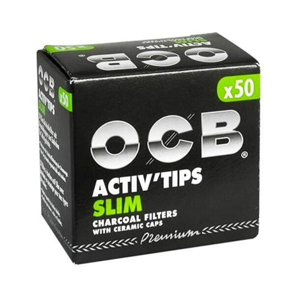 OCB Premium Active Charcoal Tips - 50 Filters/box