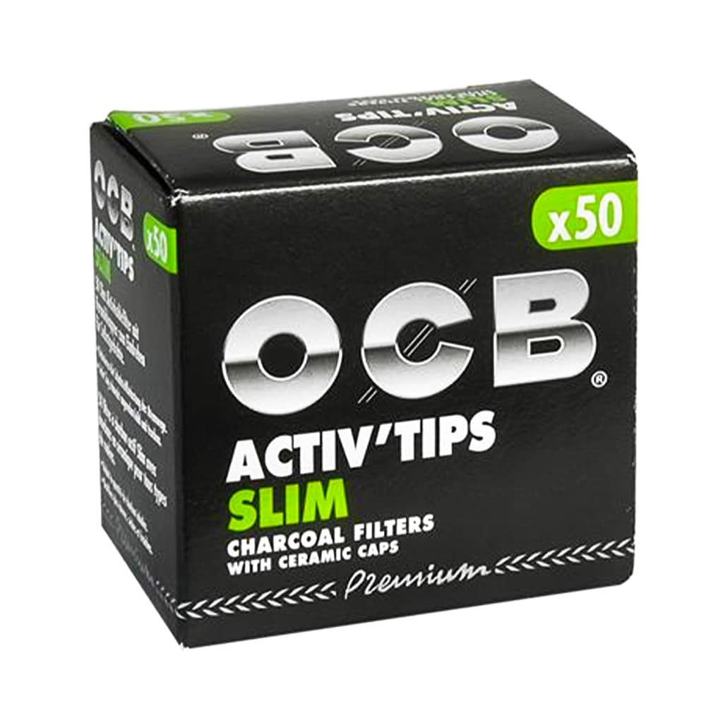 OCB Premium Active Charcoal Tips - 50 Filters/box