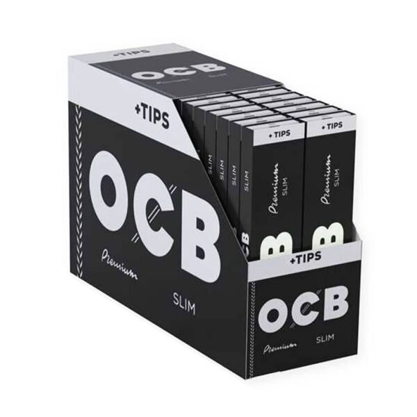 OCB Premium Slim Rolling Paper + Tips - Wholesale Display 32 pcs