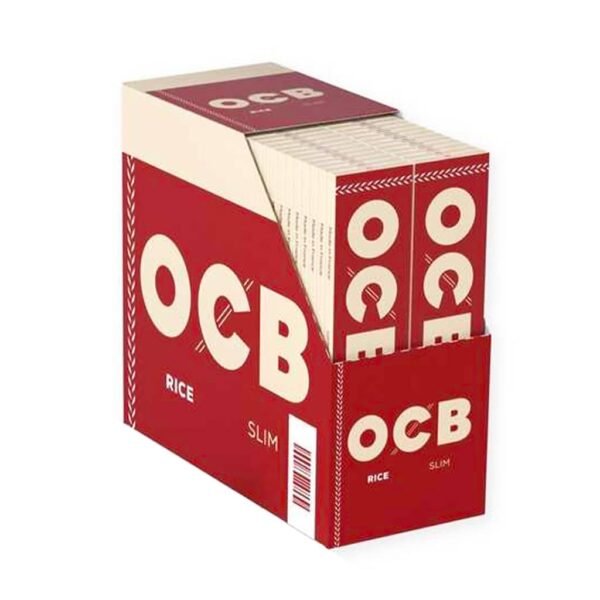 OCB Rice Ultra-Thin Slim Unbleached Rolling Paper - Wholesale Display 50 pcs
