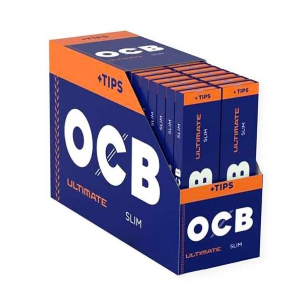 OCB Ultimate Ultra-Thin Slim Rolling Paper + Tips - Wholesale Display 50 pcs