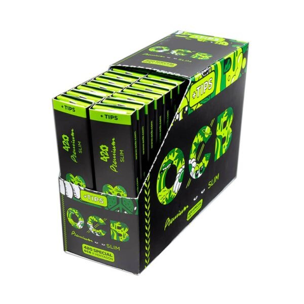 OCB X Venyason Premium Ultra-Thin Slim Rolling Paper + Tips - 420 Special - Wholesale Display 32 pcs