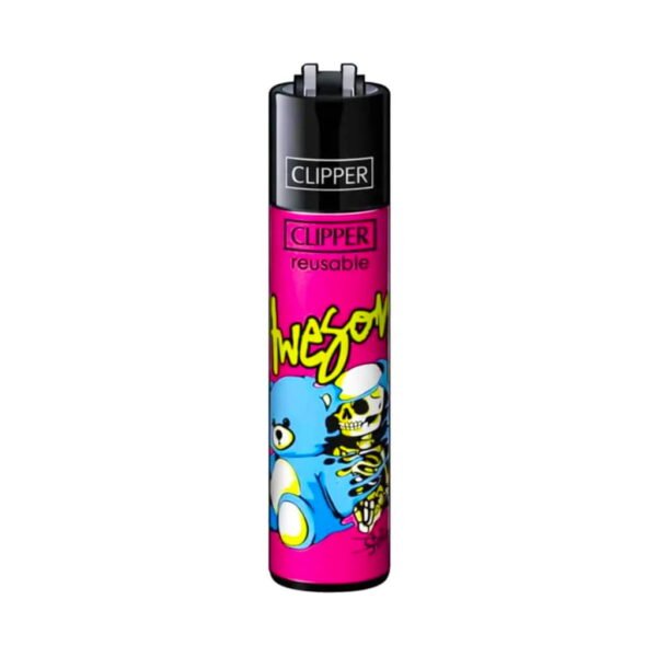 Clipper Premium Smoking Lighters - Bear Skulls - Design B