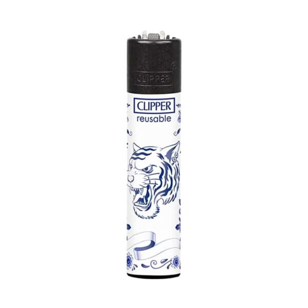 Clipper Premium Smoking Lighters – Delft Blue Leaf - Design C