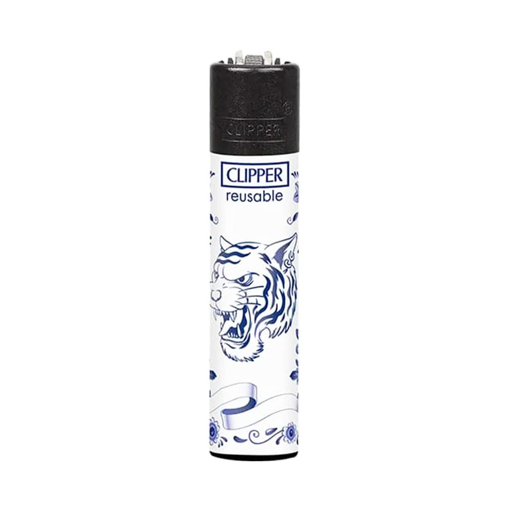 Clipper Premium Smoking Lighters – Delft Blue Leaf - Design C