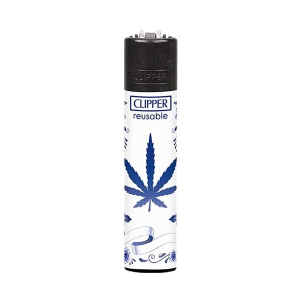 Clipper Premium Smoking Lighters – Delft Blue Leaf - Design D