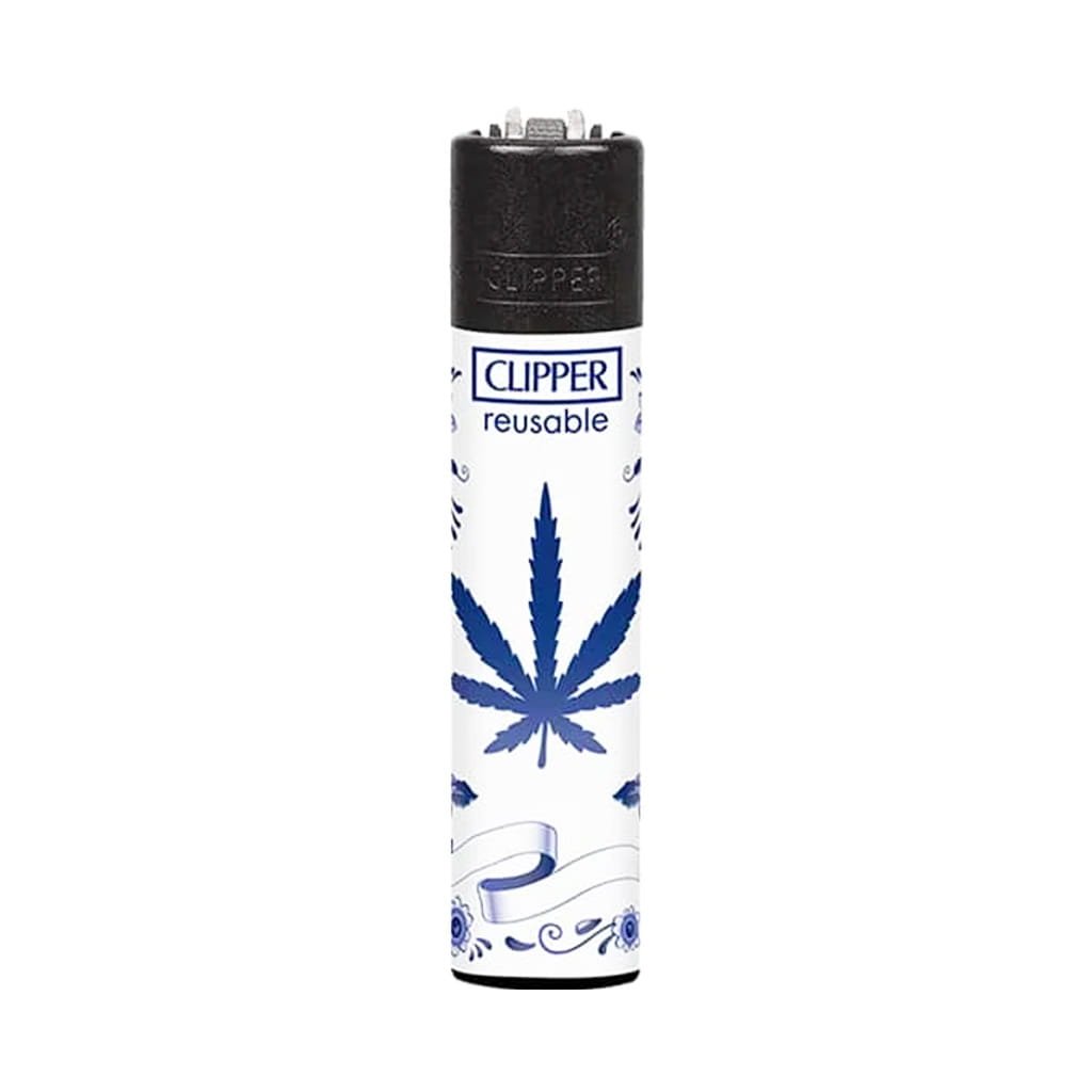 Clipper Premium Smoking Lighters – Delft Blue Leaf - Design D