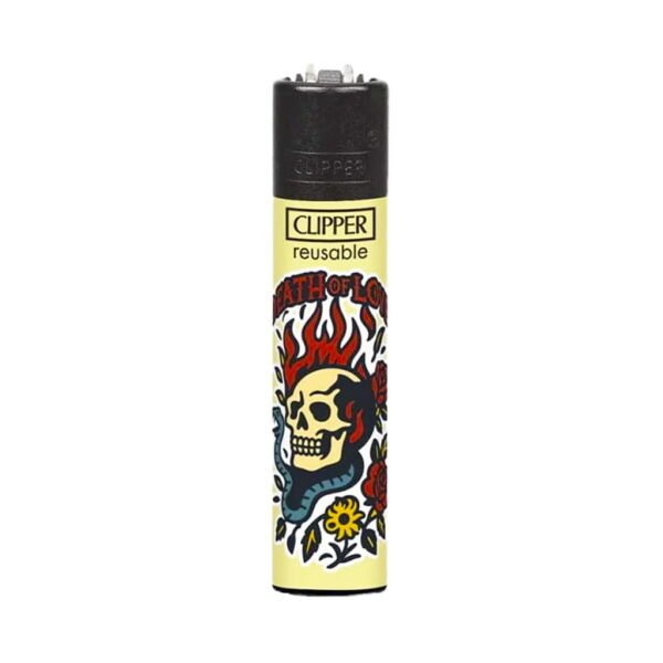 Clipper Premium Smoking Lighters - New School Skulls - Design B