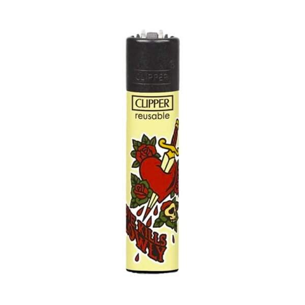 Clipper Premium Smoking Lighters - New School Skulls - Design D
