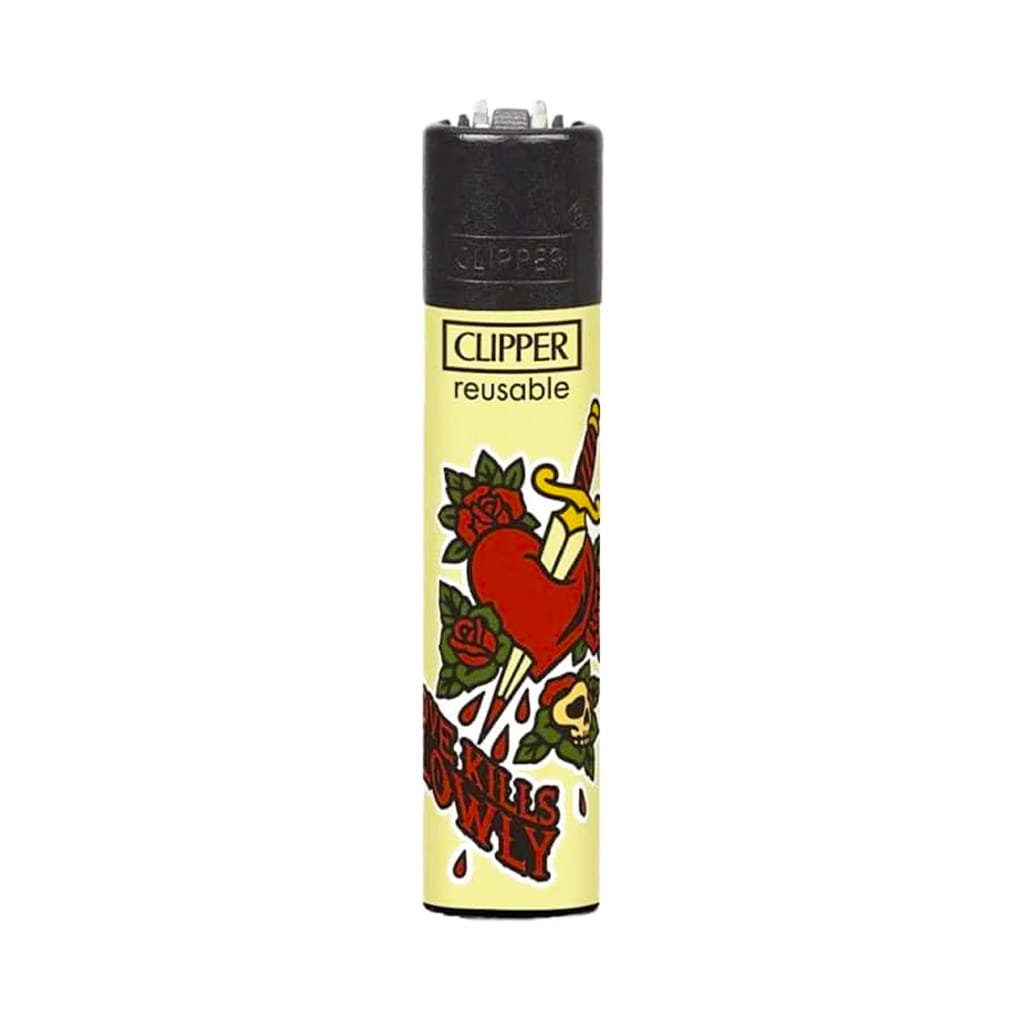 Clipper Premium Smoking Lighters - New School Skulls - Design D