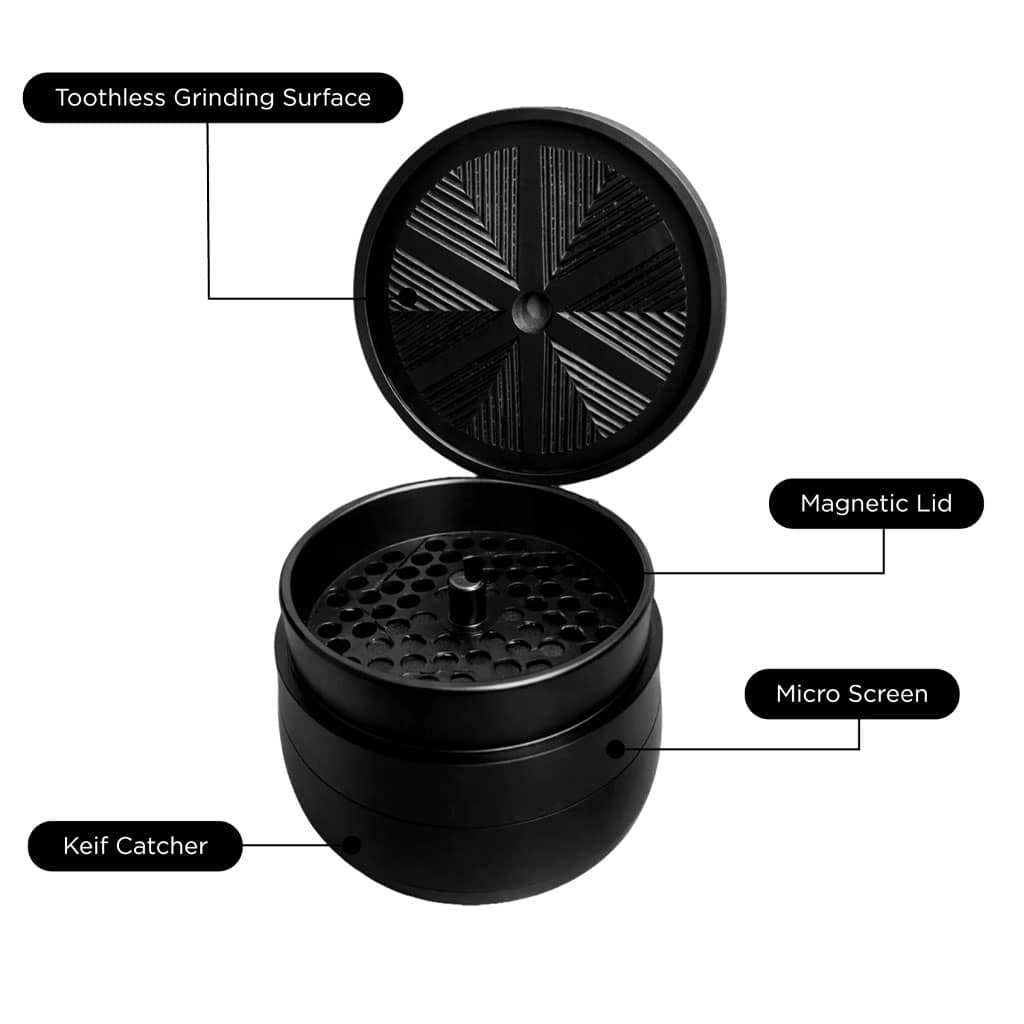 V Syndicate Gridlock Toothless Grinder 4 Parts - 72mm - Black - Image 2