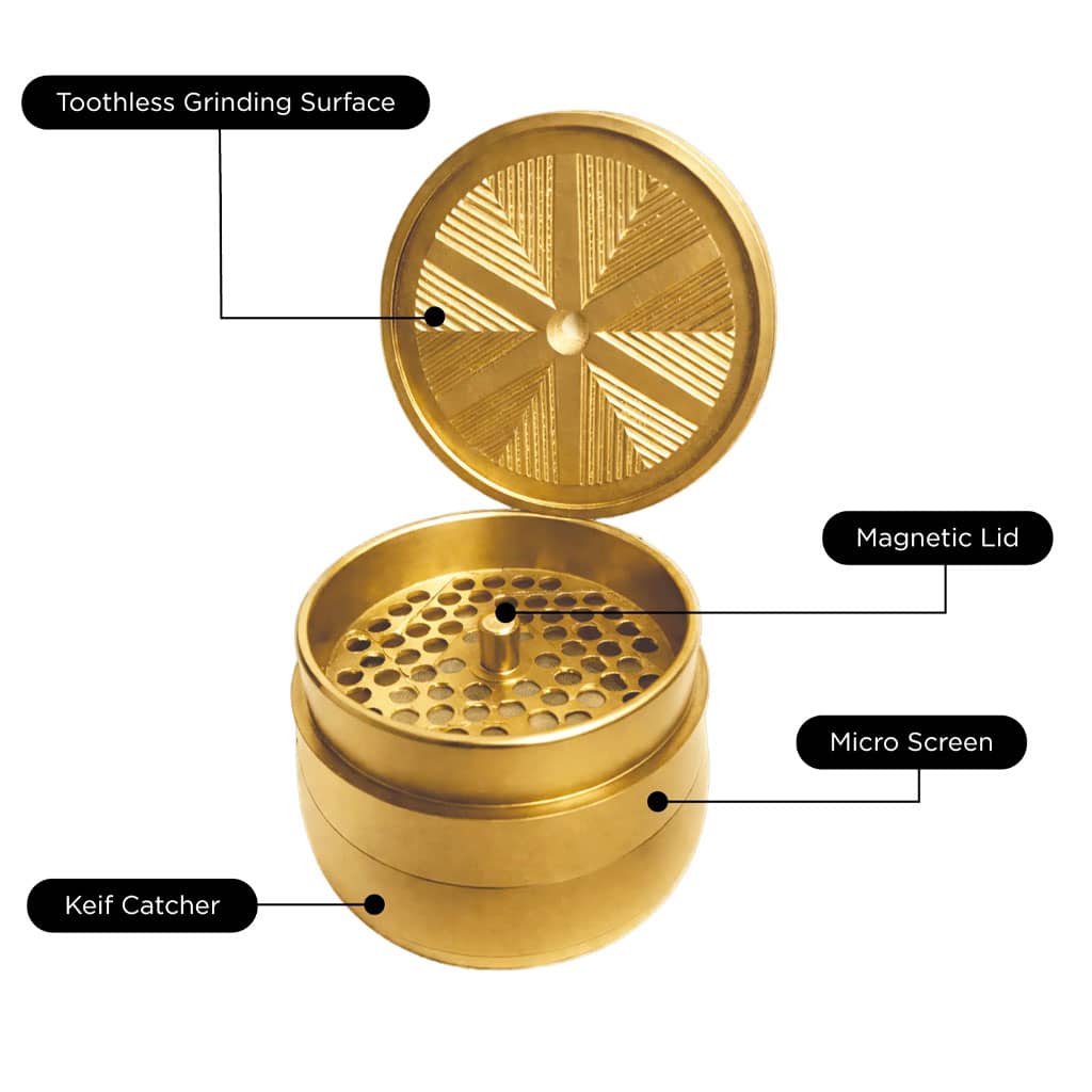 V Syndicate Gridlock Toothless Grinder 4 Parts - 72mm - Gold - Image 2