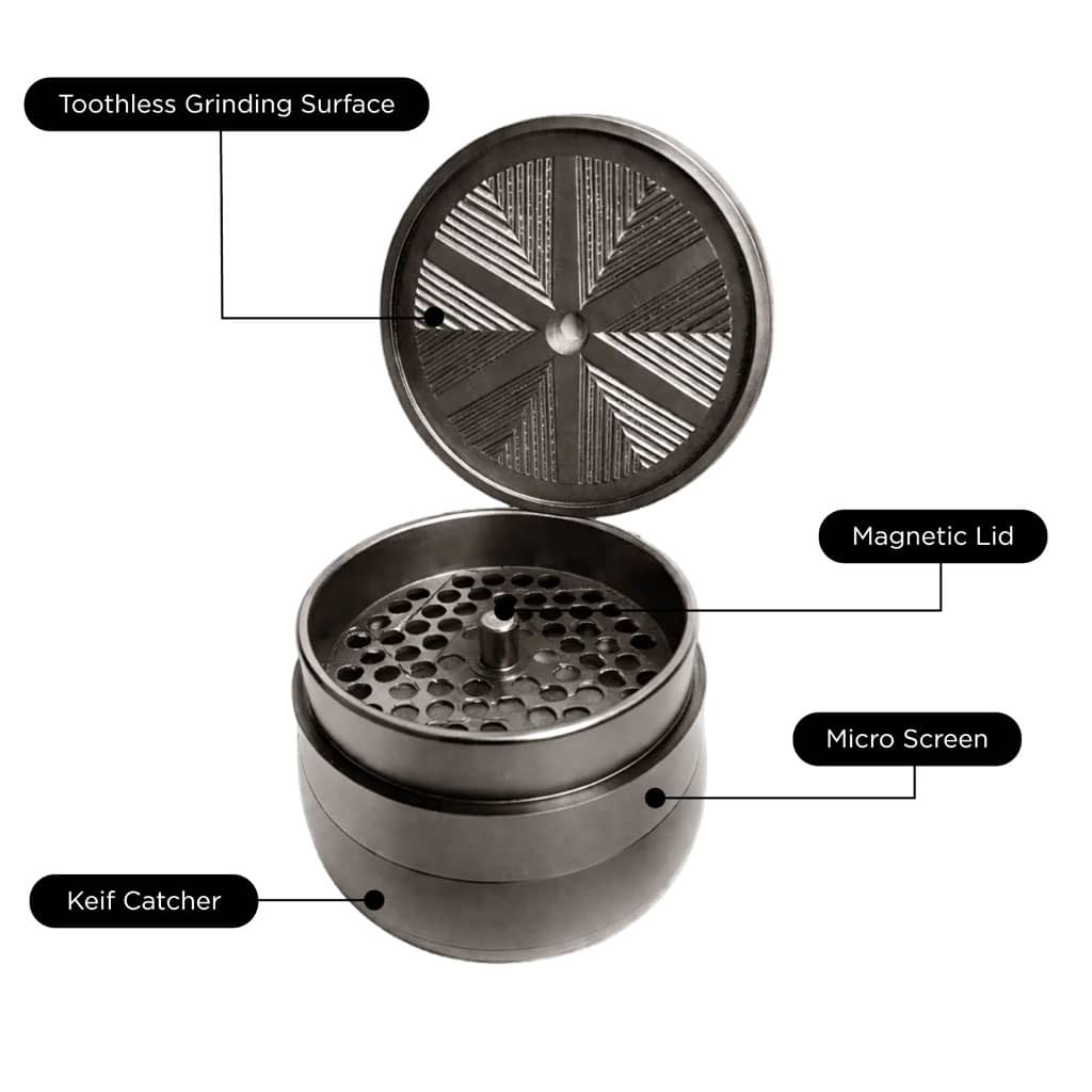 V Syndicate Gridlock Toothless Grinder 4 Parts - 72mm - Gun Metal - Image 2