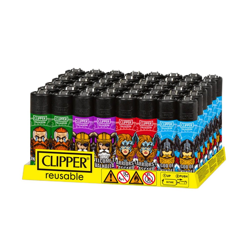 Clipper Premium Smoking Lighters - Kings of Valhalla - Wholesale Display - Image 2