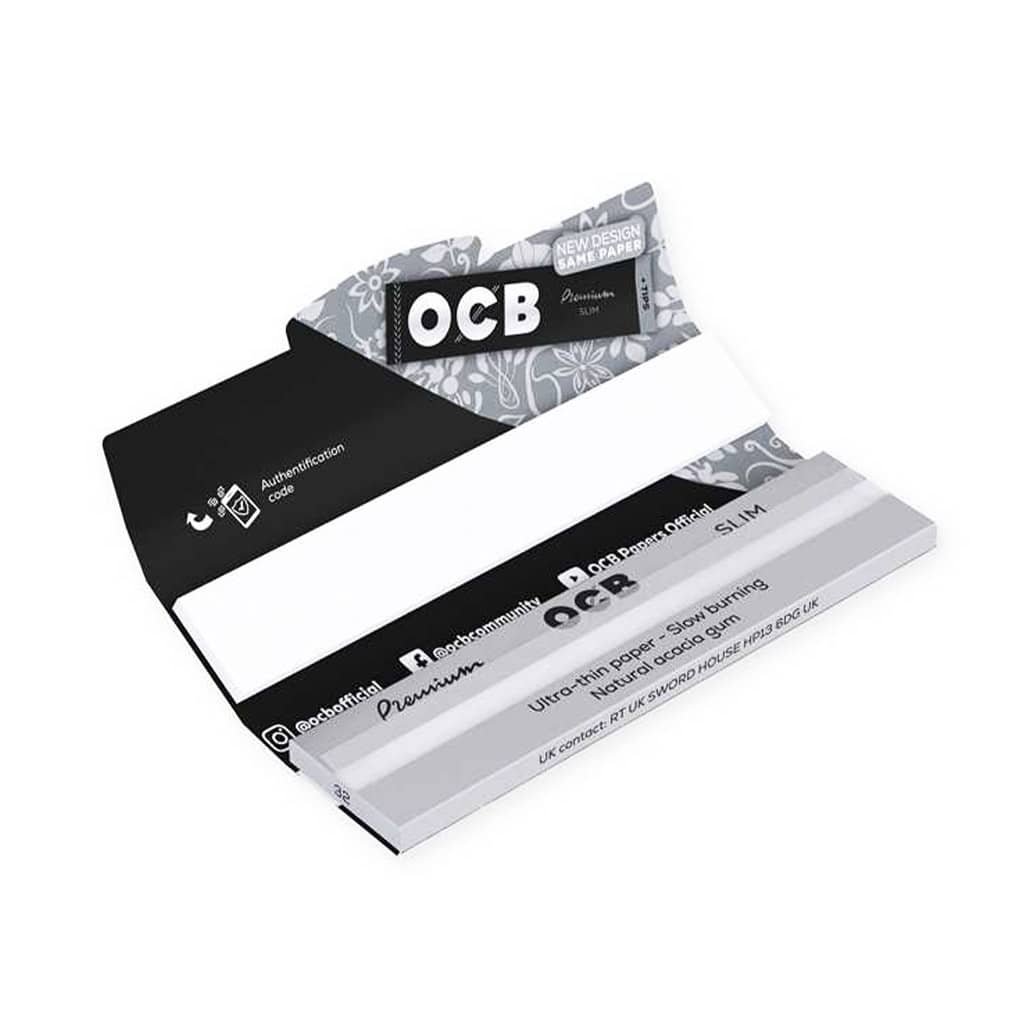OCB Premium Slim Rolling Paper + Tips - Wholesale Display 32 pcs - Image 2
