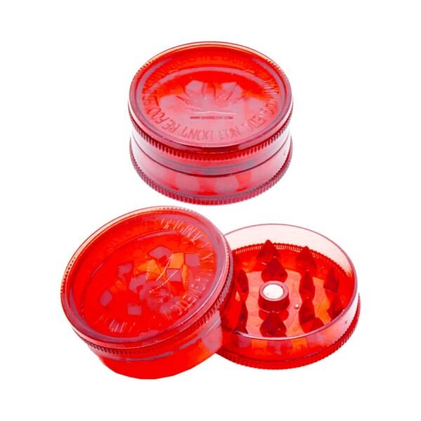 Buddies Clear Plastic Grinders 3 Parts - Red - 42mm