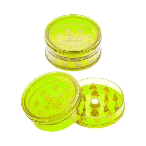 Buddies Clear Plastic Grinders 3 Parts - Yellow - 42mm
