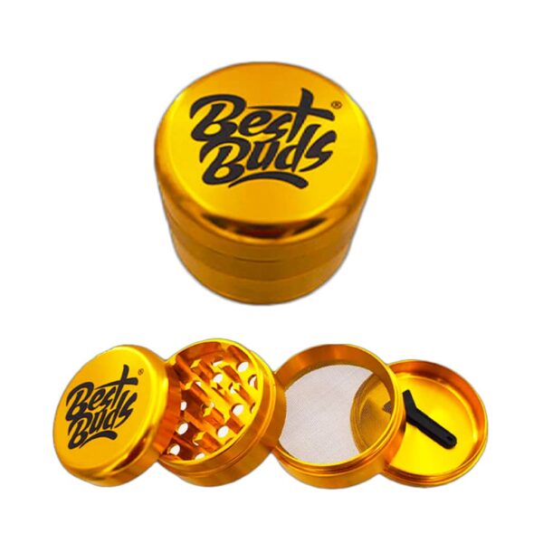 Best Buds Compact Ultra-Light Aluminium Grinder - Design D