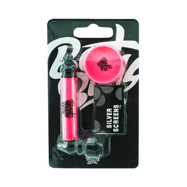 Best Buds Metal Pipe with Mini Grinder and Screens - Mix Colors - Design B