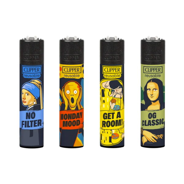 Clipper Premium Smoking Lighters - Art Gallery - Set of 4